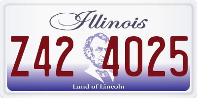 IL license plate Z424025