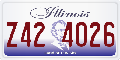 IL license plate Z424026