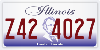IL license plate Z424027