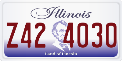 IL license plate Z424030