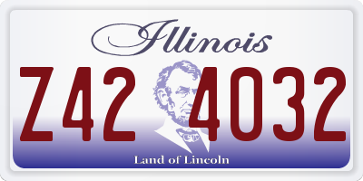 IL license plate Z424032