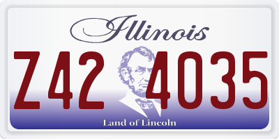 IL license plate Z424035