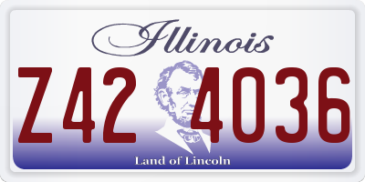 IL license plate Z424036