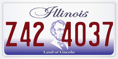IL license plate Z424037