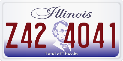 IL license plate Z424041