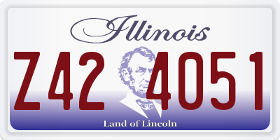 IL license plate Z424051