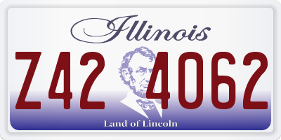 IL license plate Z424062