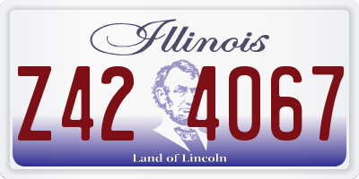 IL license plate Z424067