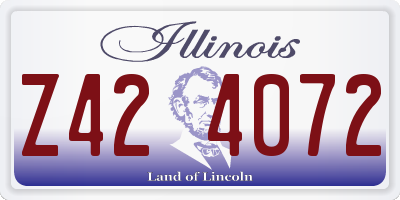 IL license plate Z424072