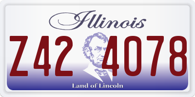 IL license plate Z424078