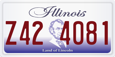 IL license plate Z424081