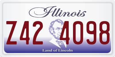 IL license plate Z424098