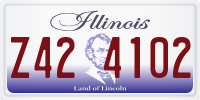IL license plate Z424102