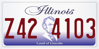 IL license plate Z424103