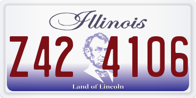 IL license plate Z424106
