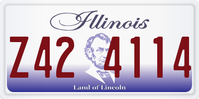 IL license plate Z424114