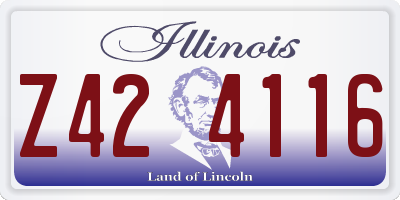 IL license plate Z424116