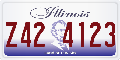 IL license plate Z424123