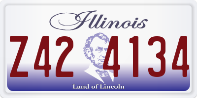 IL license plate Z424134