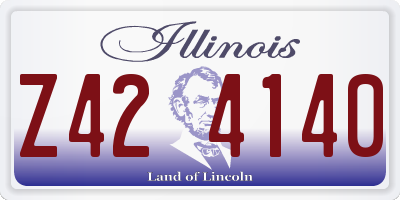 IL license plate Z424140