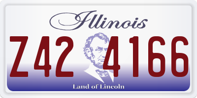 IL license plate Z424166