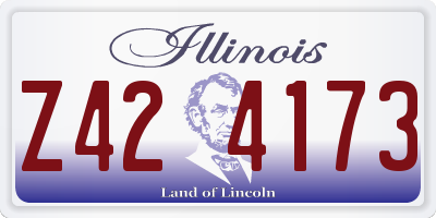 IL license plate Z424173