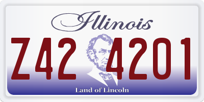 IL license plate Z424201