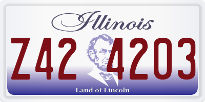IL license plate Z424203