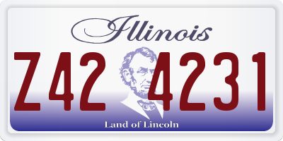 IL license plate Z424231