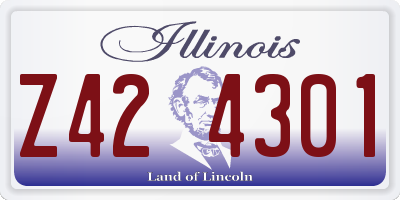 IL license plate Z424301