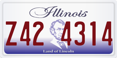 IL license plate Z424314