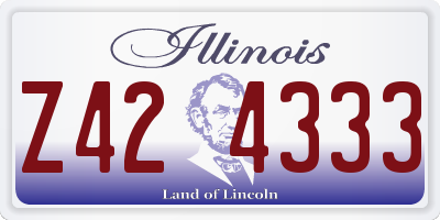 IL license plate Z424333