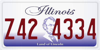 IL license plate Z424334