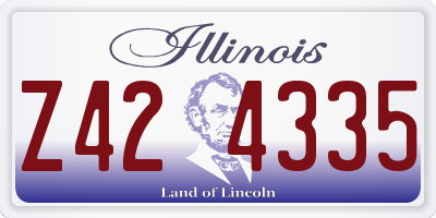 IL license plate Z424335