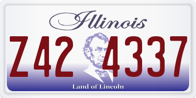 IL license plate Z424337