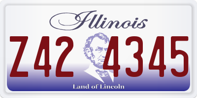 IL license plate Z424345