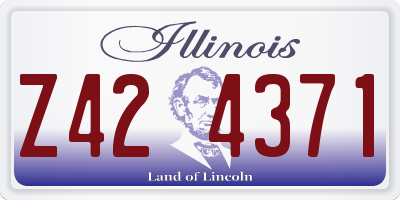IL license plate Z424371