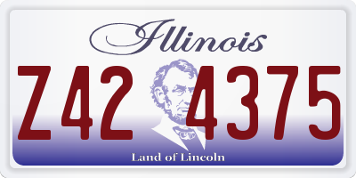 IL license plate Z424375