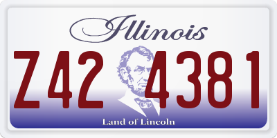 IL license plate Z424381