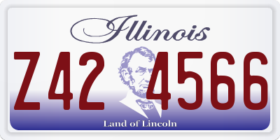 IL license plate Z424566