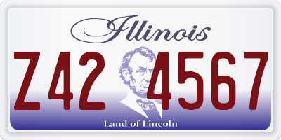 IL license plate Z424567