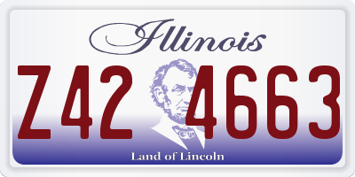 IL license plate Z424663