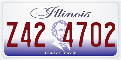 IL license plate Z424702