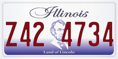 IL license plate Z424734