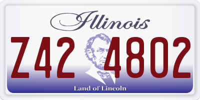 IL license plate Z424802
