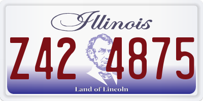 IL license plate Z424875