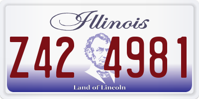 IL license plate Z424981