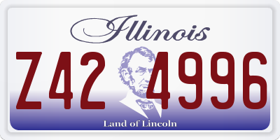 IL license plate Z424996