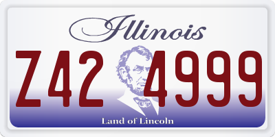 IL license plate Z424999