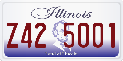 IL license plate Z425001